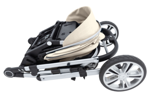 Poussette bébé en <span class=keywords><strong>lin</strong></span> de luxe 3 en 1, cadre en acier inoxydable, design portable facile à plier, grandes roues inversées pour les enfants de 0 à 3 ans - Product Image 6