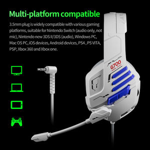 Auriculares para Juegos Plextone G700, Auriculares Supraaurales de 3.5 mm, Auriculares Ligeros para Juegos con Micrófono para PC, PS4, Xbox One, <span class=keywords><strong>Nintendo</strong></span> <span class=keywords><strong>Switch</strong></span> - Product Image 3