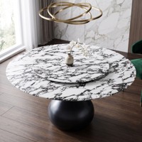 Ensemble de table à manger ronde moderne de luxe avec plateau en marbre pour salle à manger et usage hôtelier