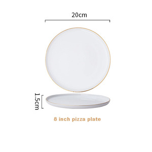 Assiette Ronde en Céramique Blanche Nordique de 12 Pouces, Assiette Créative pour Steak et Pâtes, Plat à Beurre Peint à la Main, Style Occidental - Product Image 4