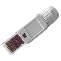 Performances fiables, connecteur modulaire plaqué or sans outil 8P8C RJ45 Cat6/CAT6A UTP, tête en cristal blanc, connecteur CAT6/CAT6A