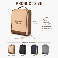 Sac à chaussures de golf en cuir PU personnalisé avec trous de ventilation, sac de rangement pour chaussures de sport et de voyage, porte-chaussures de golf