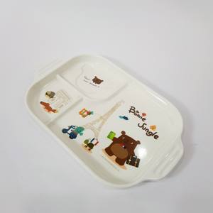 Plato <span class=keywords><strong>de</strong></span> 3 Divisiones <span class=keywords><strong>de</strong></span> plástico <span class=keywords><strong>de</strong></span> <span class=keywords><strong>melamina</strong></span> 100% con asa para niños que sirve la cena en el restaurante Plato dividido para niños - Product Image 5