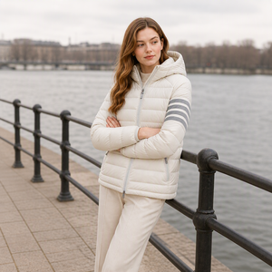 Chaqueta Acolchada con Capucha Nórdica Unisex, Directo <span class=keywords><strong>de</strong></span> Fábrica, 90% <span class=keywords><strong>Plumón</strong></span> <span class=keywords><strong>de</strong></span> <span class=keywords><strong>Pato</strong></span> Blanco, Resistente al Viento, Ligera, Venta al Por Mayor - Product Image 4