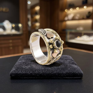 Bague de créateur en onyx noir, argent sterling 925, sertie clos, bijou ethnique élégant pour la méditation et les anniversaires - Product Image 4