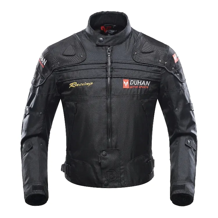 DUHAN Classic Black Oxford imbottito giacca da moto Touring Open Road con armatura per uomo