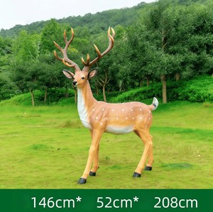 تمثال غزال/رنة زخرفي لعيد الميلاد بحجم طبيعي مصنوع من الراتنج الصديق للبيئة، منحوتة للديكور الخارجي - Product Image 3