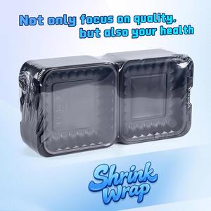 3 Compartment Square Clam Shell PP <b>Plastic</b> <b>Food</b> <b>Container</b> with Custom Color and Logo Options - Product Image 2