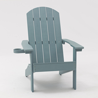 Chaise de plage Uplion tout temps, chaise classique en plastique et bois d'extérieur avec porte-gobelet, chaise Adirondack de jardin