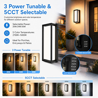 Applique murale LED en aluminium 18-15-12W, étanche IP65, pour extérieur, jardin, forme carrée, avec fonction photocellule