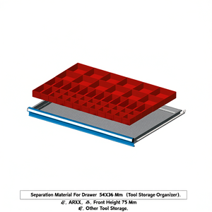 Matériau de séparation Fami pour tiroirs 54x36 mm, hauteur frontale 75 mm, organisateur de rangement pour outils - Product Image 3
