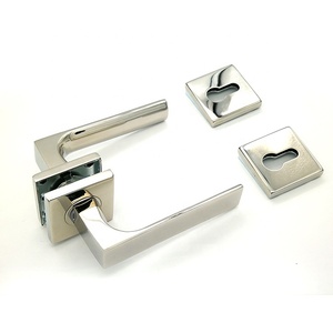 Modern Main Wooden Entry Exterior Interior square Entrance Privacy Passage Dummy <strong>Black</strong> Tubular <strong>Door</strong> <strong>Knob</strong> Lever Latch Handle Lock - Product Image 1