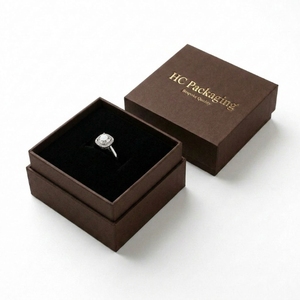Luxury <b>Wedding</b> Ring <b>Box</b> Wholesale Elegant Jewelry Case for Proposal Custom Logo Rigid Cardboard <b>Gift</b> Packaging Bulk Supplier - Product Image 1
