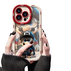 Coque de téléphone portable en silicone antichoc avec motif dessin animé Mario pour iPhone 17, iPhone 14 Pro Max, iPhone 15 Plus, iPhone 13 - Product Image 4