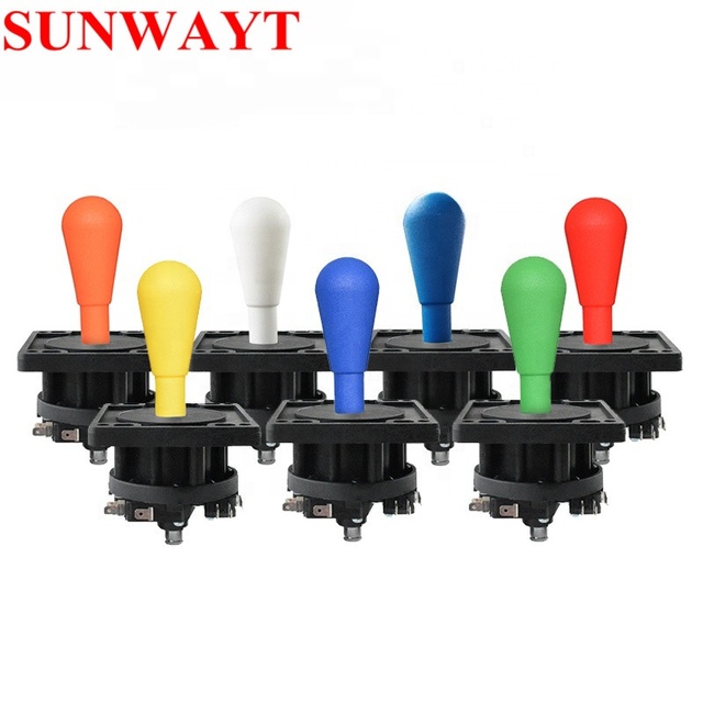 New American Style Joystick Arcade Rocker 4 Way 8 Way HAPP Style Joystick Red Yellow Blue Green Black and White Top Ball