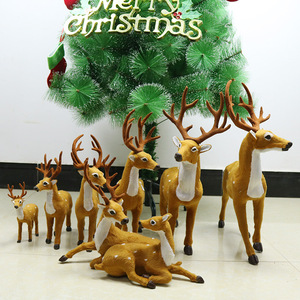 Fury Christmas Deer Großhandel Simulation Deer Fury Elk Weihnachts geschenk Party Hotel Fenster dekoration Weihnachts baum Spielzeug - Product Image 3