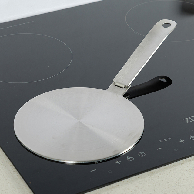 Stainless Steel Heat Diffuser Induction Hob Cooking Converter Disc  Induction Adapter Plate With Detachable Handle
