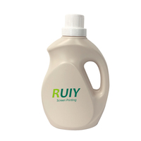 Bouteilles de détergent liquide en plastique PET vides personnalisées de 2L 3L avec couvercle finition mate sérigraphie pour logo