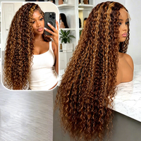 Perruques brésiliennes 100% cheveux humains Remy, bouclées crépues, frontale transparente 13x4, couleur P4/30, densité 210%, pour femme noire