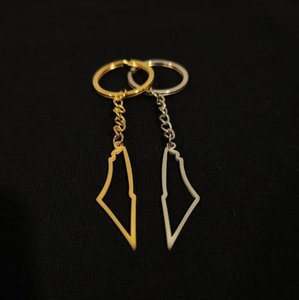 Portachiavi Personalizzato Placcato Oro 18k a Forma di Mappa della Palestina, Gioiello Minimalista alla Moda - Product Image 4