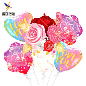 Bouquet di Palloncini San Valentino 'Ti Amo', Palloncini in Alluminio a Forma di Cuore, Decorazione per Feste di Matrimonio - Product Image 2