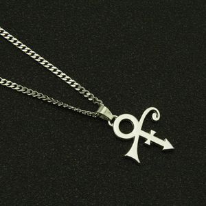 Barato Pop Singer <span class=keywords><strong>Prince</strong></span> símbolo collar 18K chapado en oro de acero inoxidable colgante collares para hombres y mujeres - Product Image 2