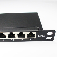 Panneau de brassage FTP 0,5U 12 ports Cat6/Cat6A avec boîtier métallique T568A et T568B, gestion des câbles pour rack 10 pouces