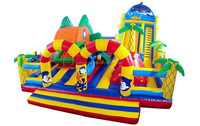 Hirondelle gonflable pour enfants forestiers, aire de jeux gonflable pour toboggan d'arbre ouverte et fermée grande bouche