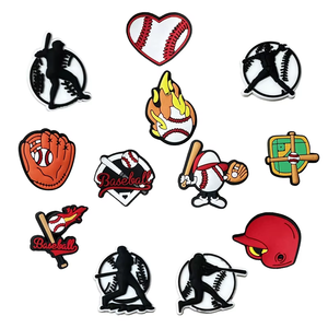 Nuevos accesorios de Pvc suave de dibujos animados al por mayor, hebilla decorativa de goma, logotipo de béisbol de la Liga Americana para zuecos, abalorios para zapatos - Product Image 1