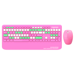 Geezer nhiều màu sắc ưa thích 2.4GHz Bàn phím không dây và chuột kết hợp với tay còn lại đầy màu sắc - Product Image 4