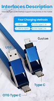 Câble de charge rapide USB-C vers USB-A 3A 4 en 1 avec transfert de données et ouvre-bouteille pour iOS et ordinateur