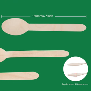 ช้อนไม้ธรรมชาติสำหรับรับประทานอาหารแบบใช้แล้วทิ้งสำหรับมื้ออาหารความยาว160มม. เป็นมิตรกับสิ่งแวดล้อมสำหรับเค้กสำหรับงานเลี้ยง - Product Image 6