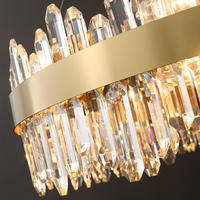 Lustre moderne de luxe en acier inoxydable à montage en surface, avec cristaux multicolores, IP44, alimentation CA, LED à CRI élevé 80, garantie 5 ans, pour plafond