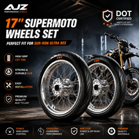 Ensemble de roues robustes Supermoto pour Ultra Bee 17, jantes chromées 100/80-17 et pneus 130/70-17 pour moto électrique Sur-Ron, durable