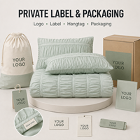 Ensemble de literie froncé sur mesure OEM ODM, housse de couette à volants, ensemble de couette, taille, couleur, tissu, broderie, logo personnalisés