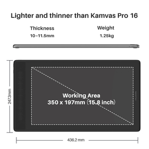 Tableta de Dibujo Digital <span class=keywords><strong>HUION</strong></span> Kamvas Pro <span class=keywords><strong>13</strong></span> 16 (2.5K) con Pantalla Laminada Completa - Product Image 3
