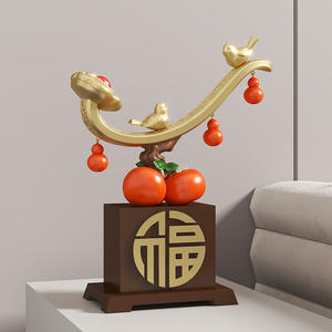 Modernos Adornos Decorativos de Resina Pintados a Mano Estilo Chino, Económicos y Nuevos de Fábrica, con Forma de Caqui, para Sala de Estar, Vinoteca u Oficina - Product Image 5