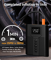 Démarreur de voiture portable et pratique 12000mAh avec pompe à air pour pneus de véhicule, compresseur d'air 12V, gonfleur de pneus