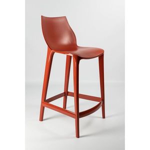 Mahi colorato rosso ruggine polipropilene fattoria sgabello da cucina Set di 8 sedie da Bar con materiale in PU - Product Image 1