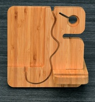 Station de charge sans fil 3 en 1 personnalisée en bambou, support de charge rapide 15W pour iPhone, montre et AirPods