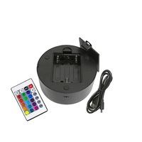 Support de lampe LED 3D ABS avec commande tactile, abat-jour RGB, lumière de table à intensité variable