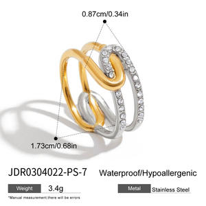 Belle bague de fiançailles classique en forme de cœur en acier inoxydable plaqué or rose et platine avec zircon naturel, étanche, pour femmes - Product Image 3