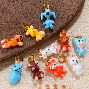 Animal Kawaii |   Abalorio de Animal Esmaltado en Latón Chapado en Oro de 18K para la Fabricación de Joyas |   Colgante de Animal de Dibujos Animados - Product Image 2