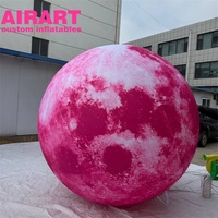 Ballons gonflables en forme de lune rose, planète gonflable sur mesure pour la décoration d'événements du Jour de la Terre