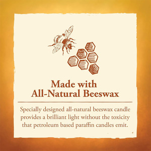 Bougie horizontale 48 heures Candle by the Hour avec base en cuivre, cire d'abeille naturelle écologique avec mèche en coton - Product Image 6
