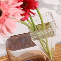 Vase à Livre en Acrylique Transparent Haute Transparence Style Européen Entièrement Fait Main Hydroponique Fleur Fraîche en Forme de Livre