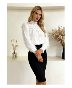 Producto en Oferta, Blusas y Camisas Blancas con Cuello y Logotipo Personalizado de Alta Calidad para Mujer - Product Image 4