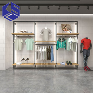 Cửa hàng quần áo nam hiển thị giá dải ánh sáng, cửa hàng quần áo treo quần áo giá - Product Image 3