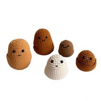 Poupée en crochet de coton en forme de petite pomme de terre, motif amusant, énergie positive, ornement tricoté en fil pour plante en pot, pour le marché international