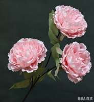Bunga Sutra Peony Persik Besar Buatan Berkualitas Tinggi, Tangkai Bunga Dekoratif untuk Ruang Tamu/Pernikahan, Latar Belakang Pesta